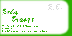 reka bruszt business card