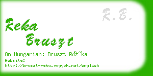 reka bruszt business card